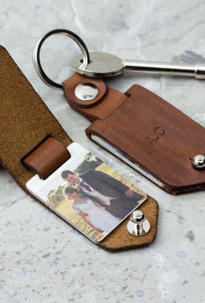Cadeaux personnalisés pour homme : bloc-notes avec photos de couple pouvant également servir de porte-clés