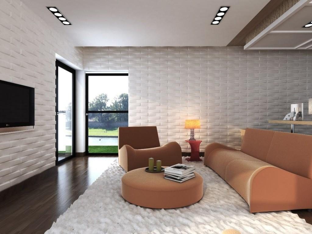 Chambre avec murs en plâtre 3D