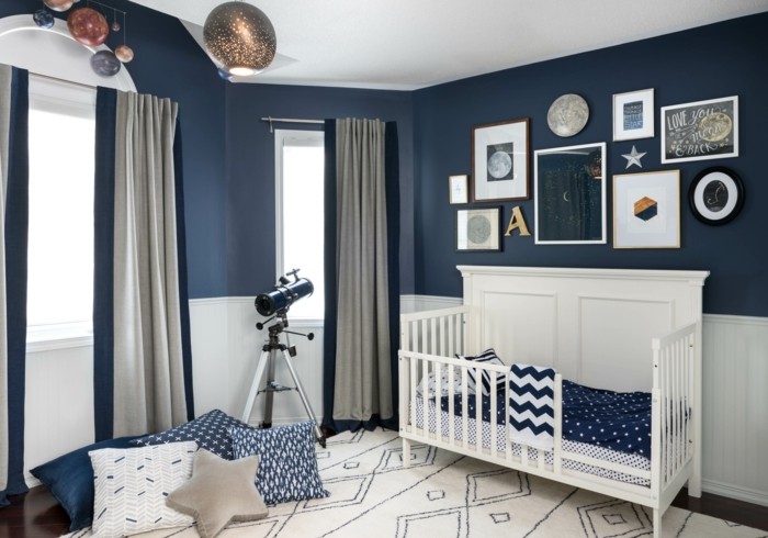 chambre bébé garçon bleu marine 