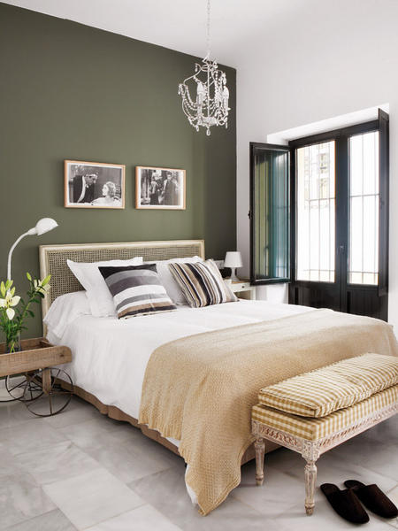 chambre vert mousse