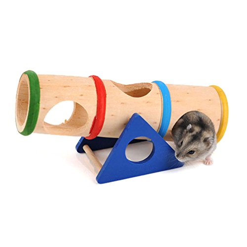 Emours ™ - Réservoir de jouets pour petits animaux, en bois, amovible pour hamsters, souris et autres petits animaux moelleux