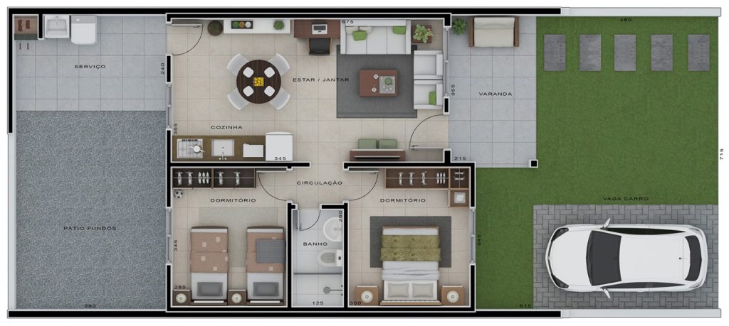 Plan de petite maison moderne