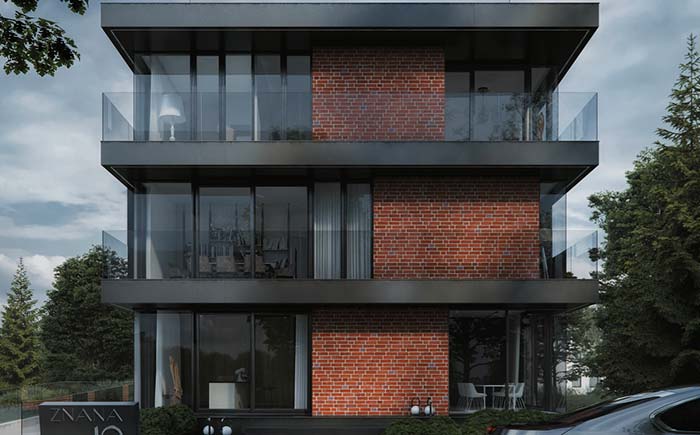Image d'une maison à trois étages et à l'architecture moderne,