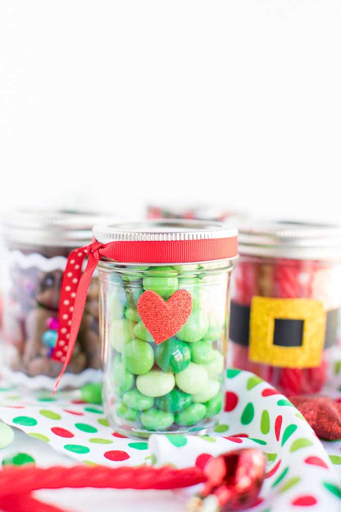 Un pot d'amour personnalisé avec du fondant vert. Comment était Noël ?