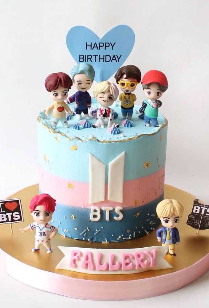 Un gâteau BTS coloré qui exprime la personnalité globale du groupe