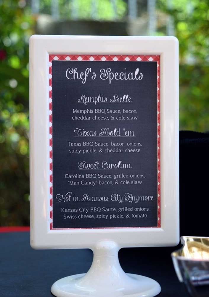 Que diriez-vous d'avoir un menu où les invités peuvent voir toutes les options ?